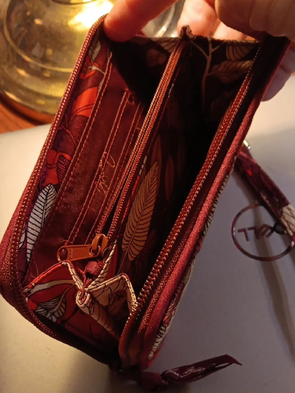 Vera Bradley Grab & Go RFID Wristlet in the retired Bohemian Blooms pattern. - Picture 3 of 14